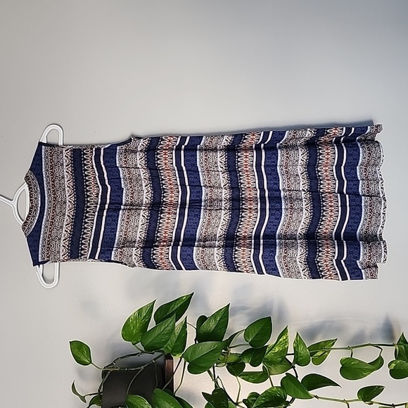 HEM & Thread striped blue sleeveless dress medium small - Picture 5 of 5